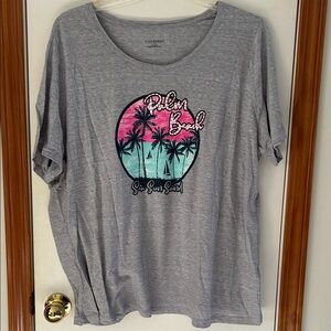 Catherine’s Gray Graphic Tee with Palm Beach Design